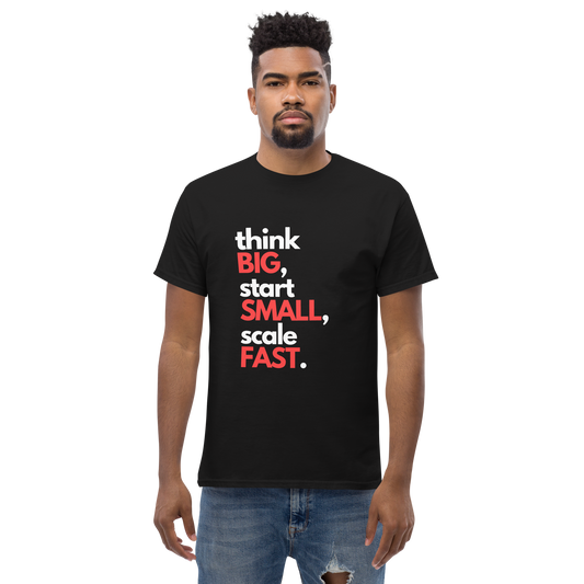 Startup Founders "Think Big, Start Small, Scale Fast" T-Shirt